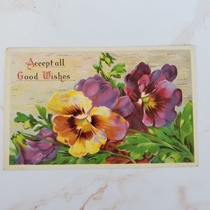 Vintage Floral theme postcard dated 1913 EUC ephemera collectible rare giftable
